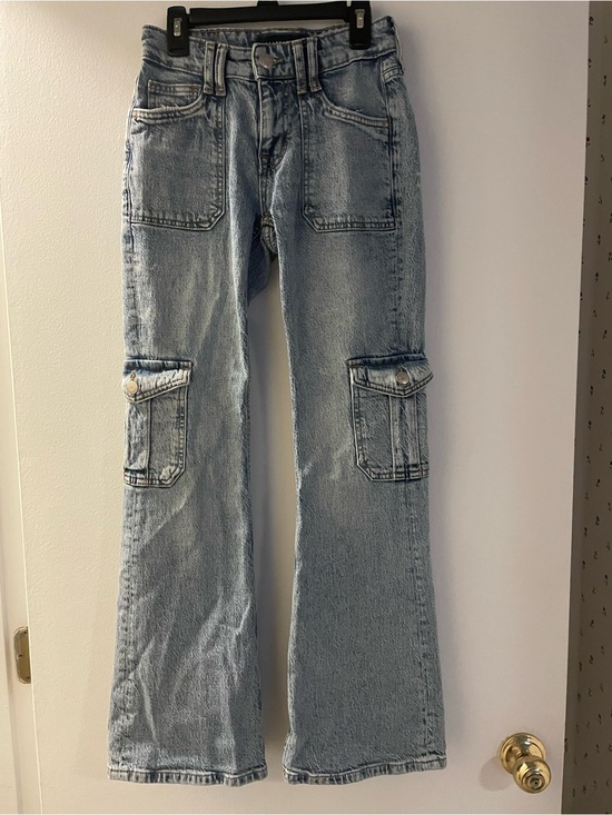 Aeropostale Denim - Aeropostale Mid Rise Utility Light Wash Cargo Flare Jeans - 00R